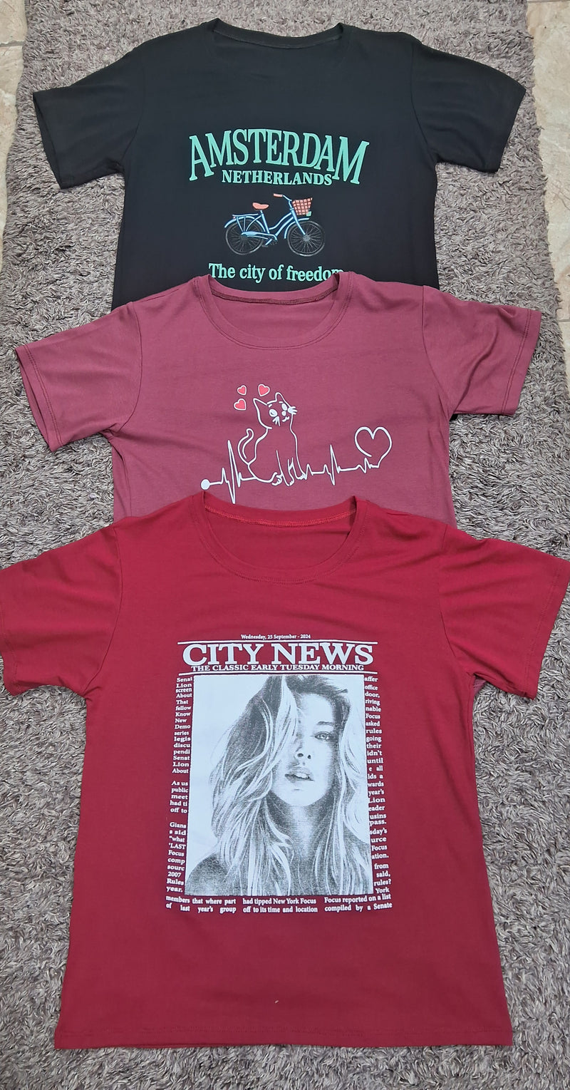 Camisetas Femininas Tamanho M / Leve 3 Por Apenas 75 Reais / FRETE GRÁTIS ..
